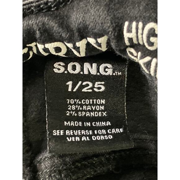 Women's Curvy High Rise Skinny Ankle Jeans Black Distressed Size 1 - Picture 5 of 9